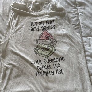 Christmas White Naughty Graphic Tank Top